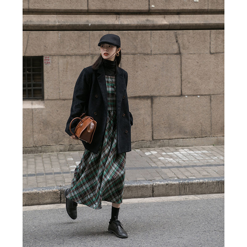 Hong Kong Style Design Sense Corduroy Suit Casual Jacket Women