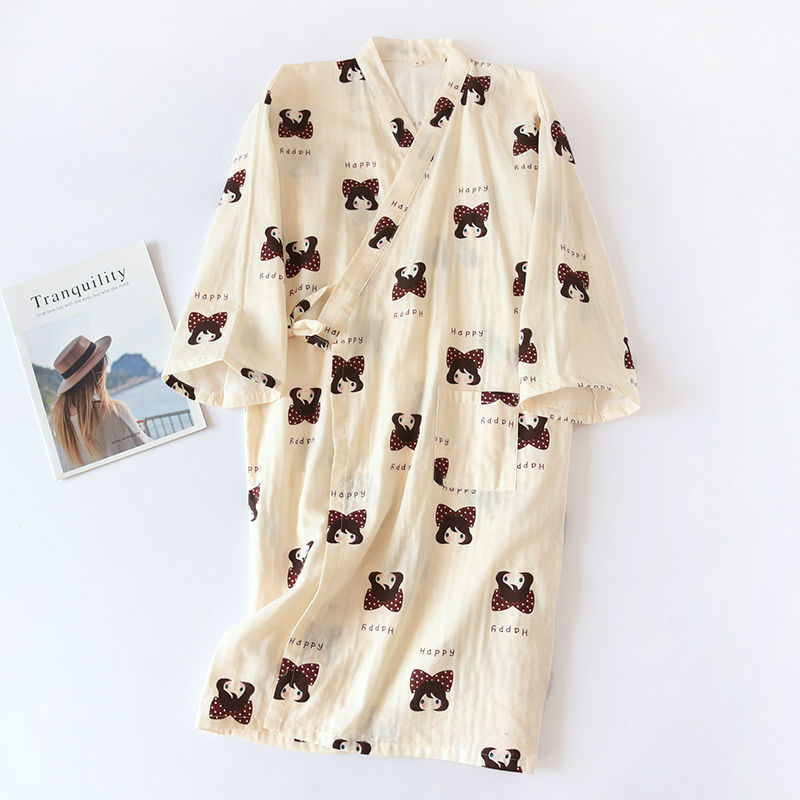 Title 9, Loose Long-sleeved Nightdress And Kimono Pajamas