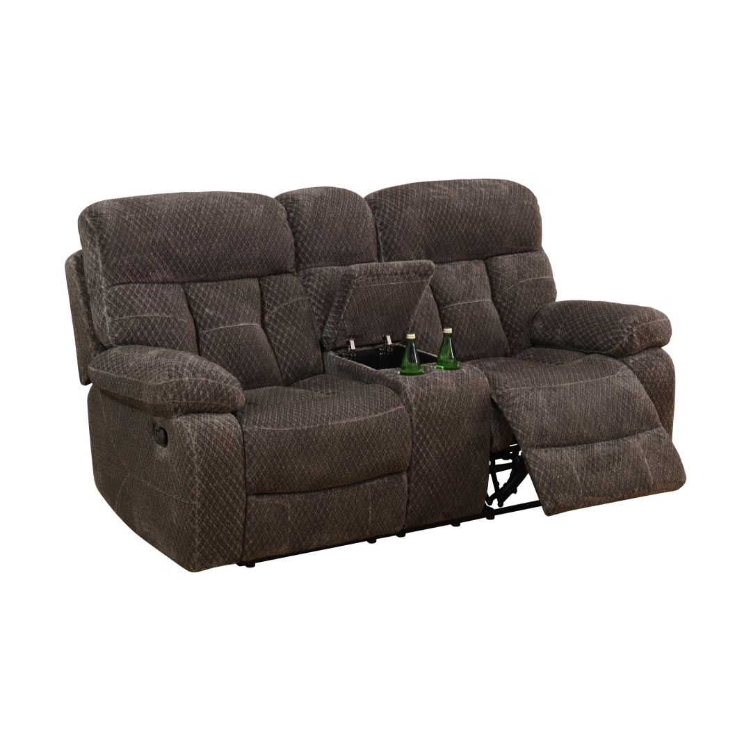 Pickup Only--Brown Cashmere Fleece Living Room Recliner Intelligent 3-Piece Sofa Set