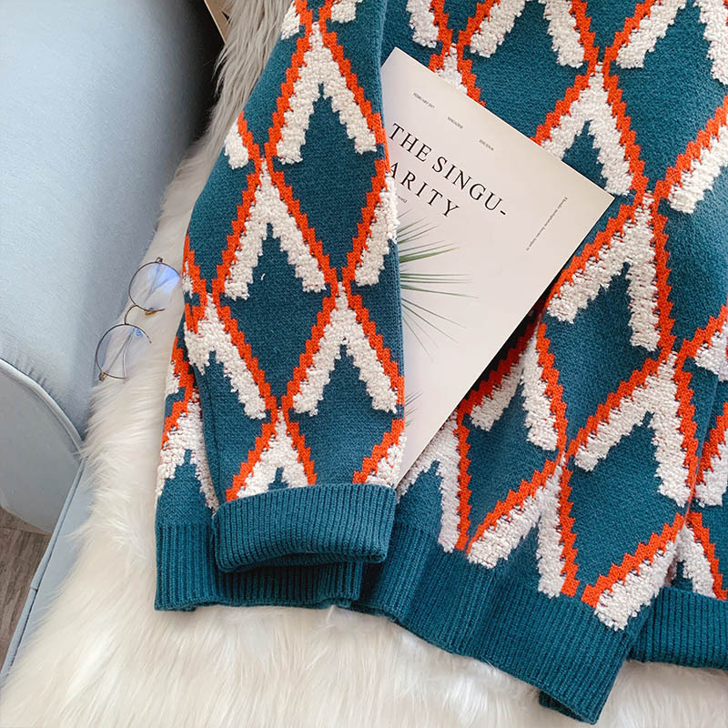 Retro Lazy Loose Top Thickened Pullover Knit