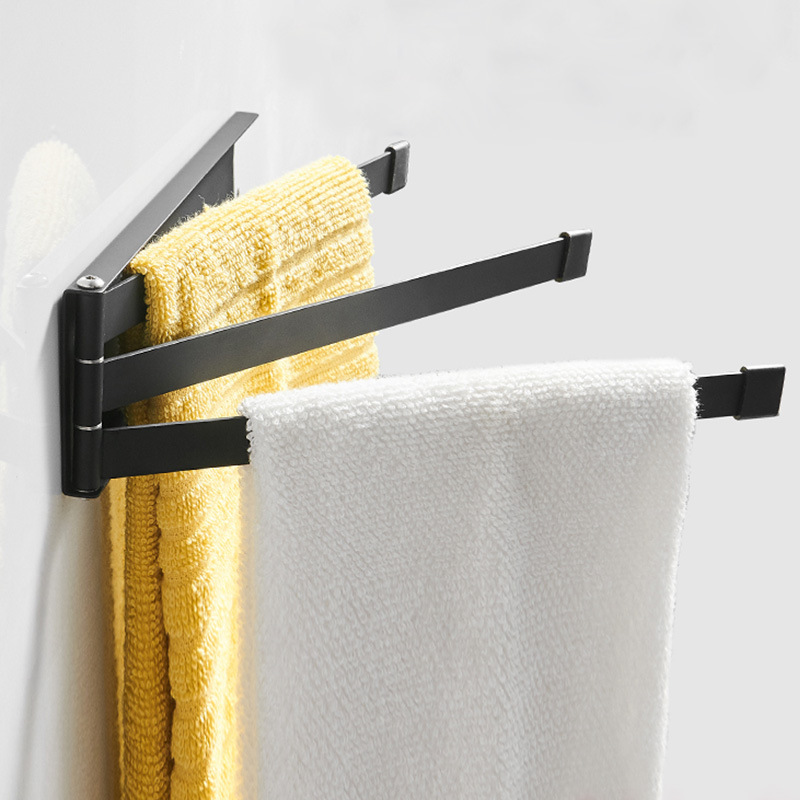 Toilet Punch-free Iron Art Bathroom Pendant Folding Towel Rack