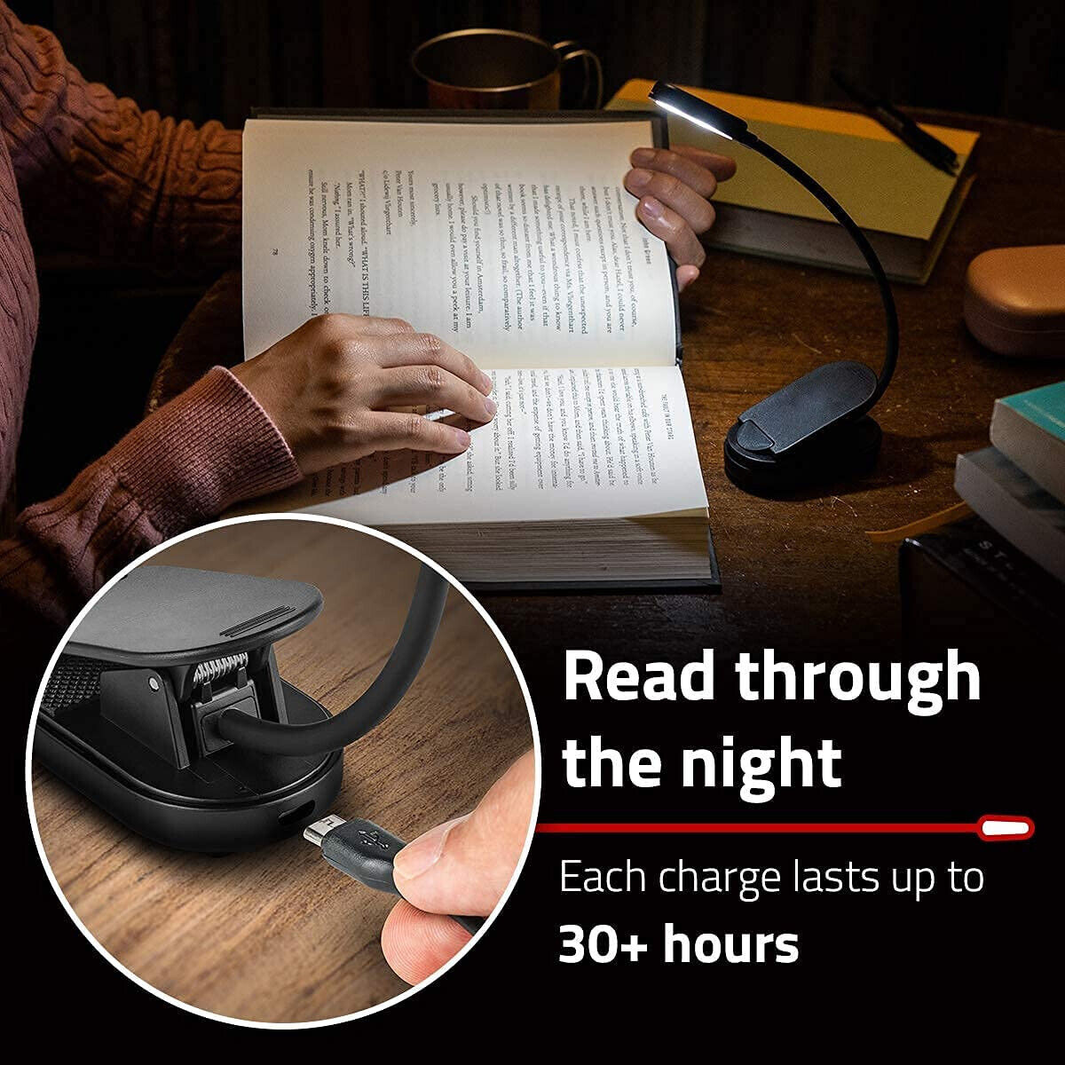 Clip On LED Light for Book Reading. we ship only inside the US, USPS First Class Package 2 Day Handling , 2-5 Day Shipping. Rechargeable Book Light, Clip on LED Table Desk Lamp, Portable Reading Lamp, Office Work Bed Light for Kids, Bookworms, Students by