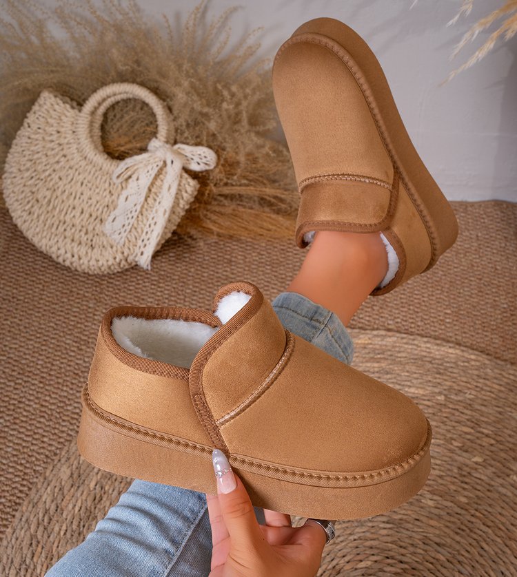 Wholesale Warm Women's Snow Boots, Plus Size 2026 New Winter Slip-on Platform Ankle Cotton Boots