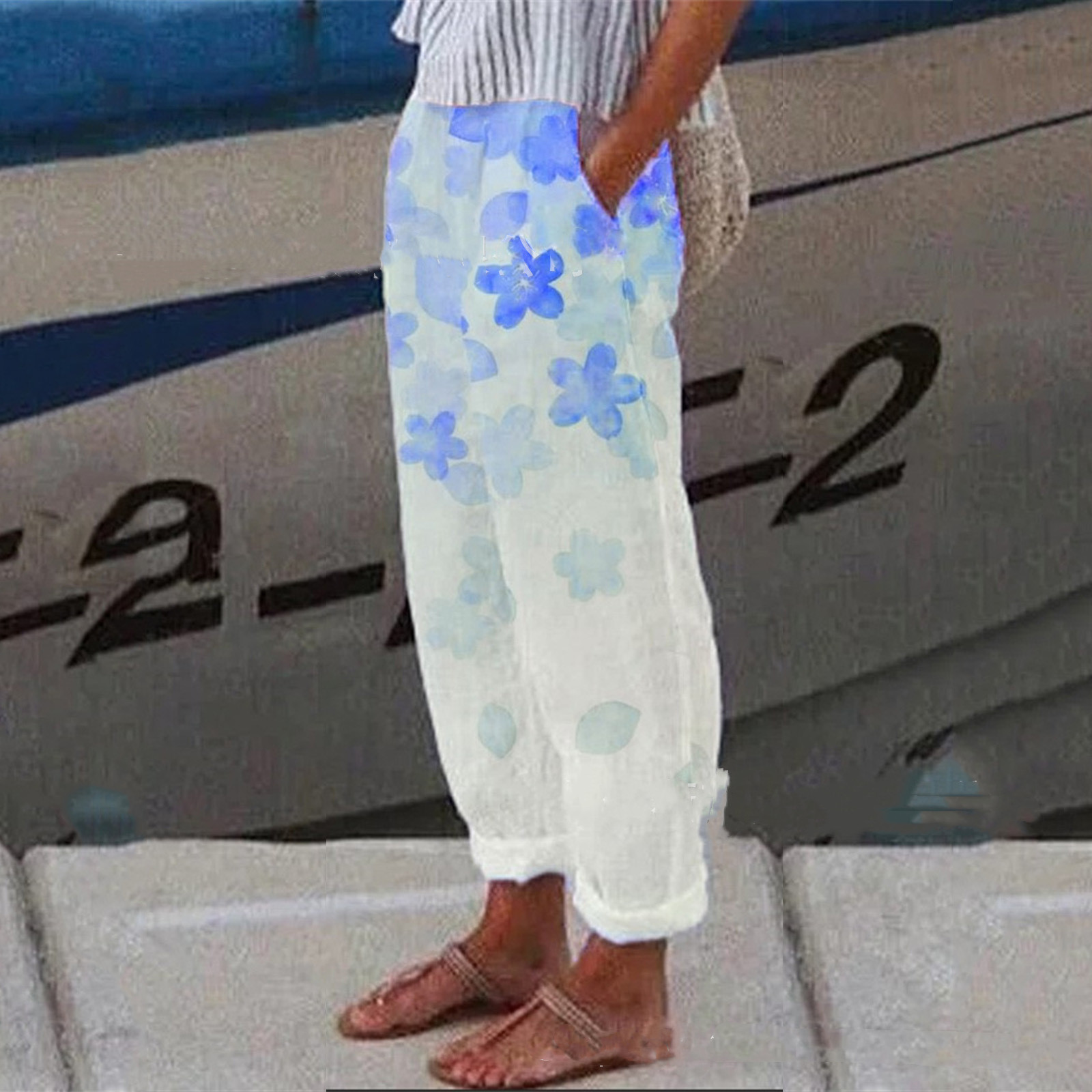 Women's Printed Vintage Wide Leg Casual Pants