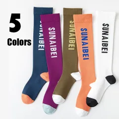 5 Pairs Womens Running Compression Socks Sports Cycling Fitness Yoga Flight Compression Socks Crew Athletic Hiking Anti Blister Cushioned Anti-odor... - View 1