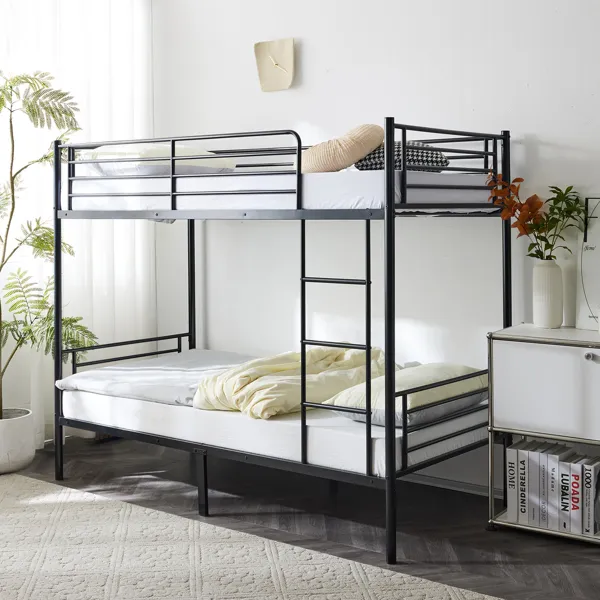 Children's Iron Frame Bed With Ladder On Both Upper And Lower Floors
