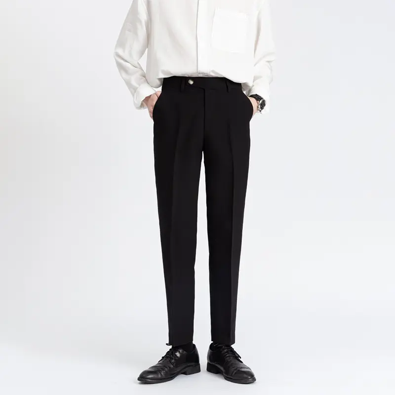Draping Casual Men's Nine-point Suit Trousers Straight