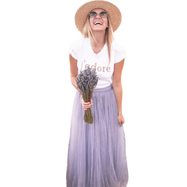Women's Fashion Casual High Waist Mesh A Line Dress Purple - Shop at LoveMi