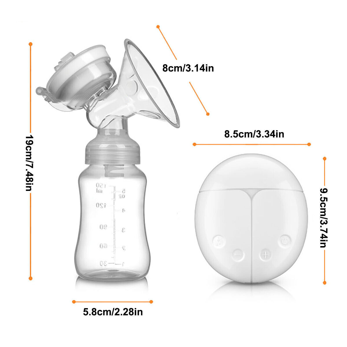 Electric Breast  Mute Automatic Dual Breastpump Baby Infant Feeding With USB 4