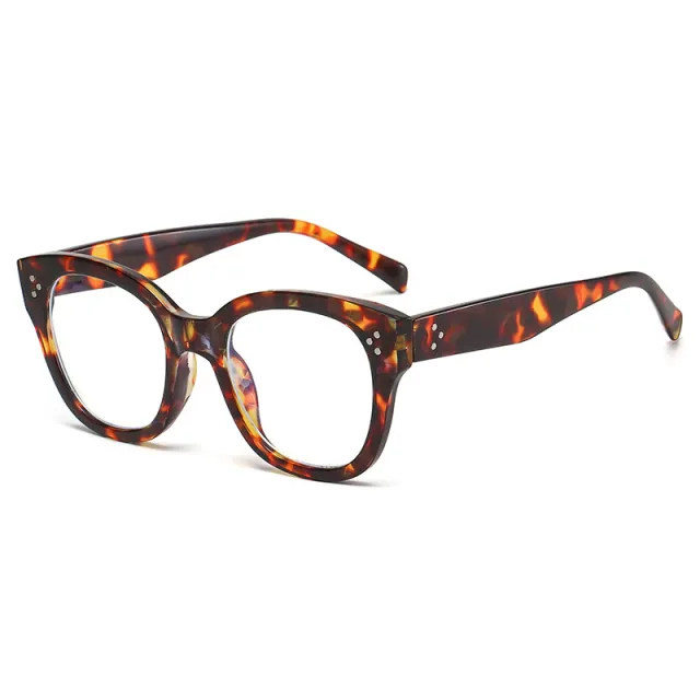 Large Square Anti Blue Light Glasses Full Frame Retro Fashion C3 - Shop at LoveMi