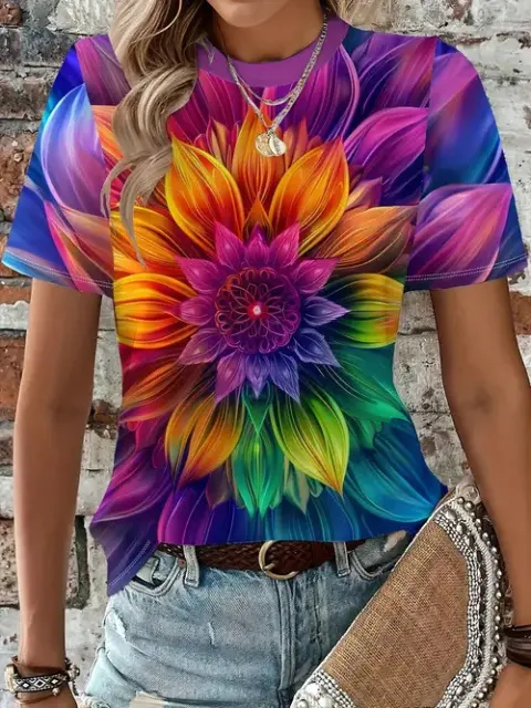 Summer New Women's Crew Neck Tee