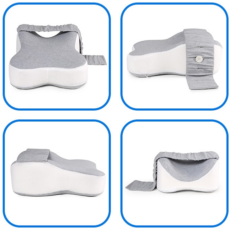 Memory Foam Leg Knee-Support Pillow Blue Side Sleeping-Cushion With Strap Cover — image 4