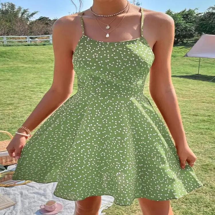 Row Cool Cross-Tie Backless Camisole Dress