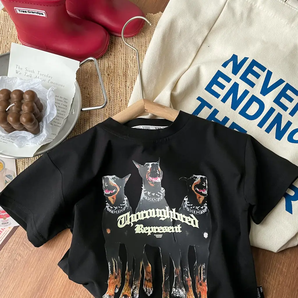 Boys' Trendy Doberman Pinscher T-shirt Casual