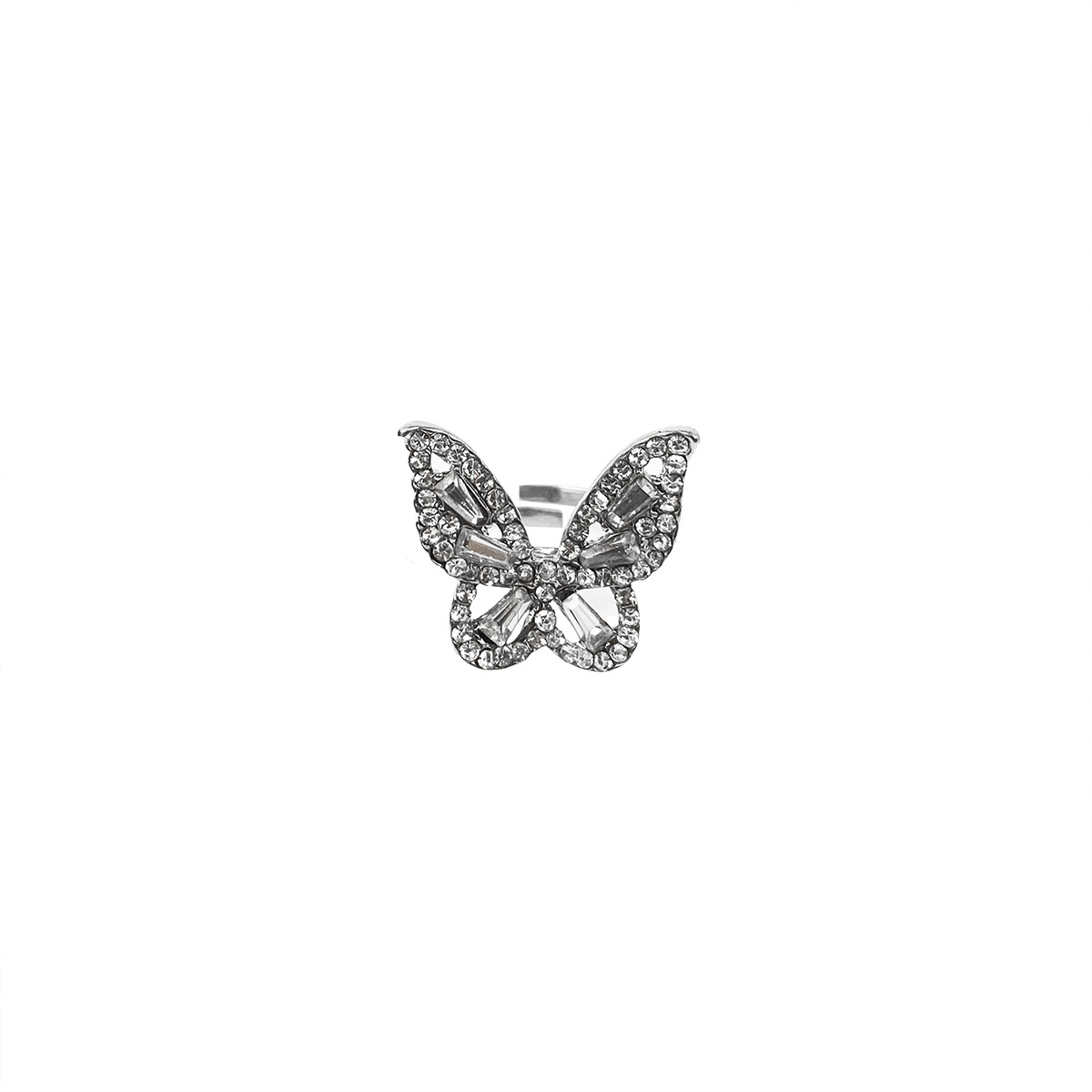 Japanese And Korean Ins Butterfly Diamond Ring Female Simple Light Luxury Niche