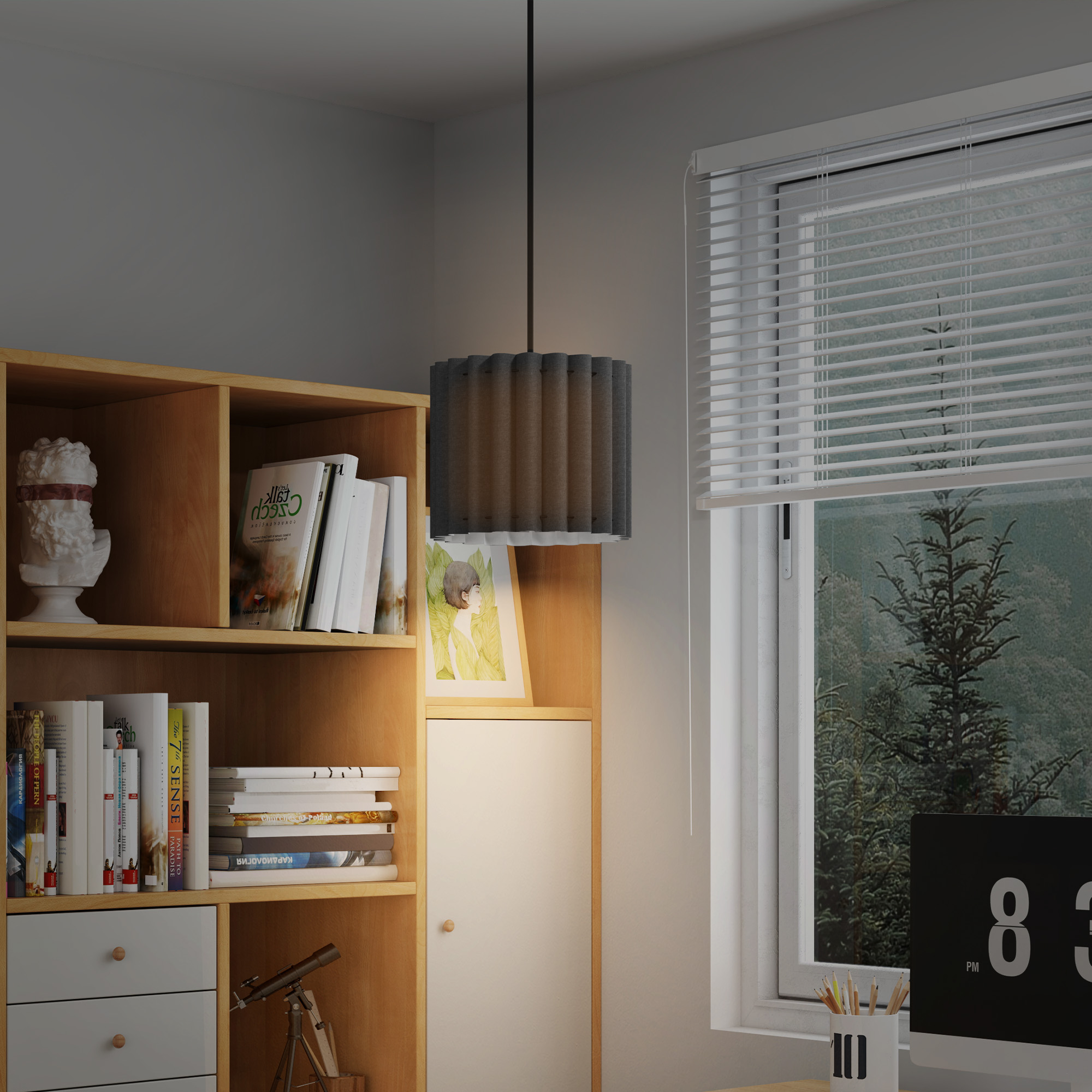 Linen Pendant Light, Bedside Ceiling E27 Bulb, Modern Style, Suitable — image 5
