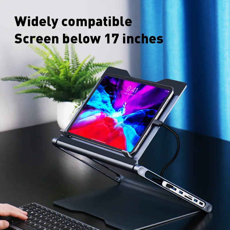 Lapstop Stand with 8-in-1 Docking Station
