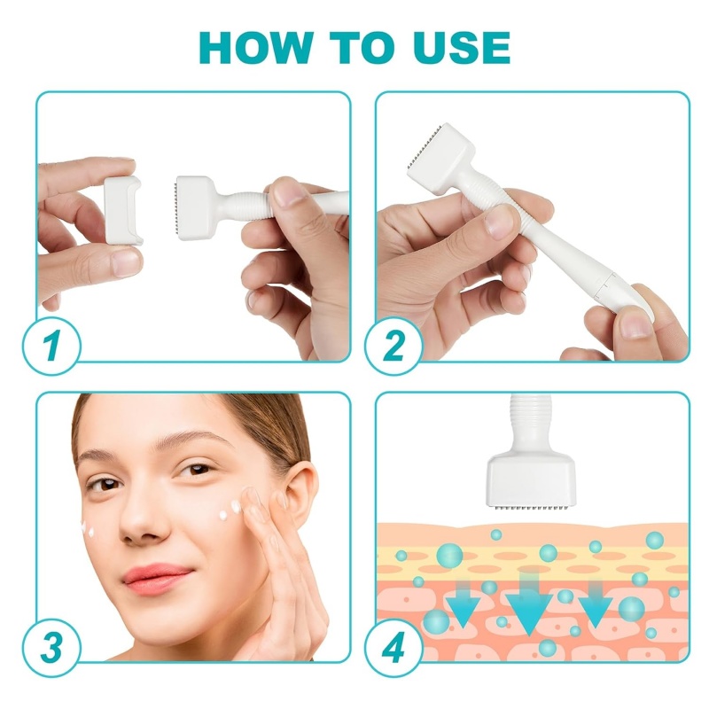 Microneedles Derma Roller - Microneedling Stamp 0.25 Mm, Micro Needle Skin Care Tool For Men And Women Home Use 4