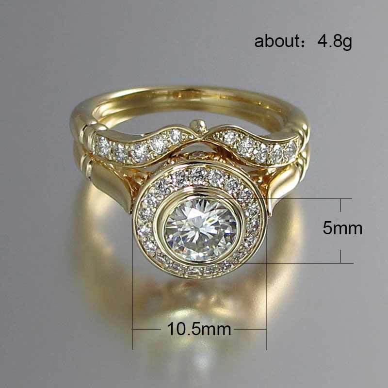 Gold Exquisite Micro-inlaid Ring Set