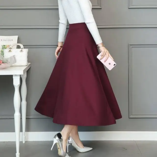 Women's Elastic High Waist Slim Skirt Wine Red - Shop at LoveMi