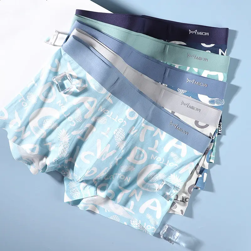 Traceless Antibacterial Boxer Pants Modal Print Letter