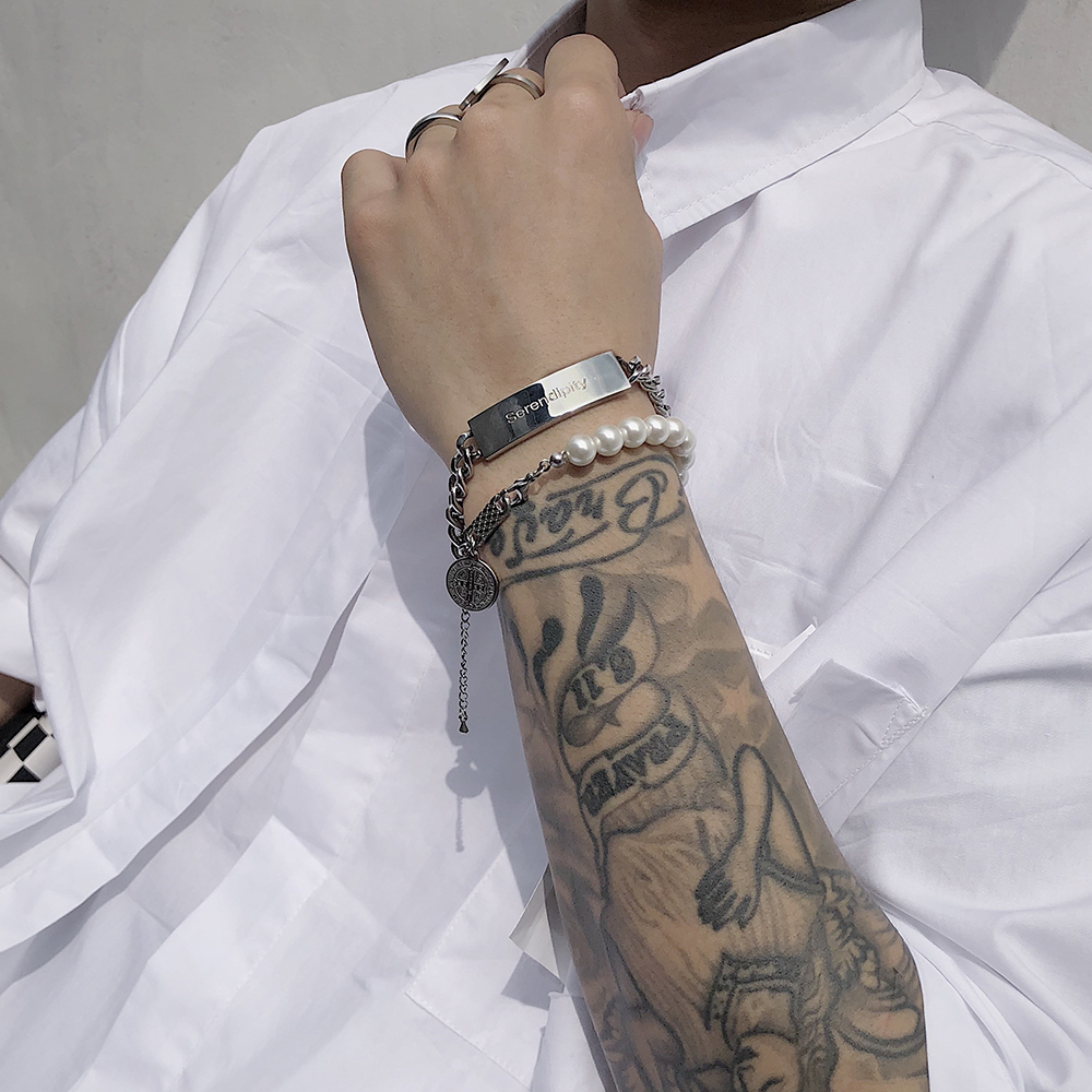 Our Lady Medal Pearl Adjustable Chain Bracelet For Men And Women