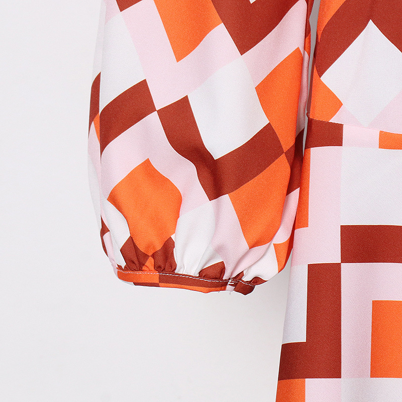 Vintage V-neck Tie Waist Skirt Long