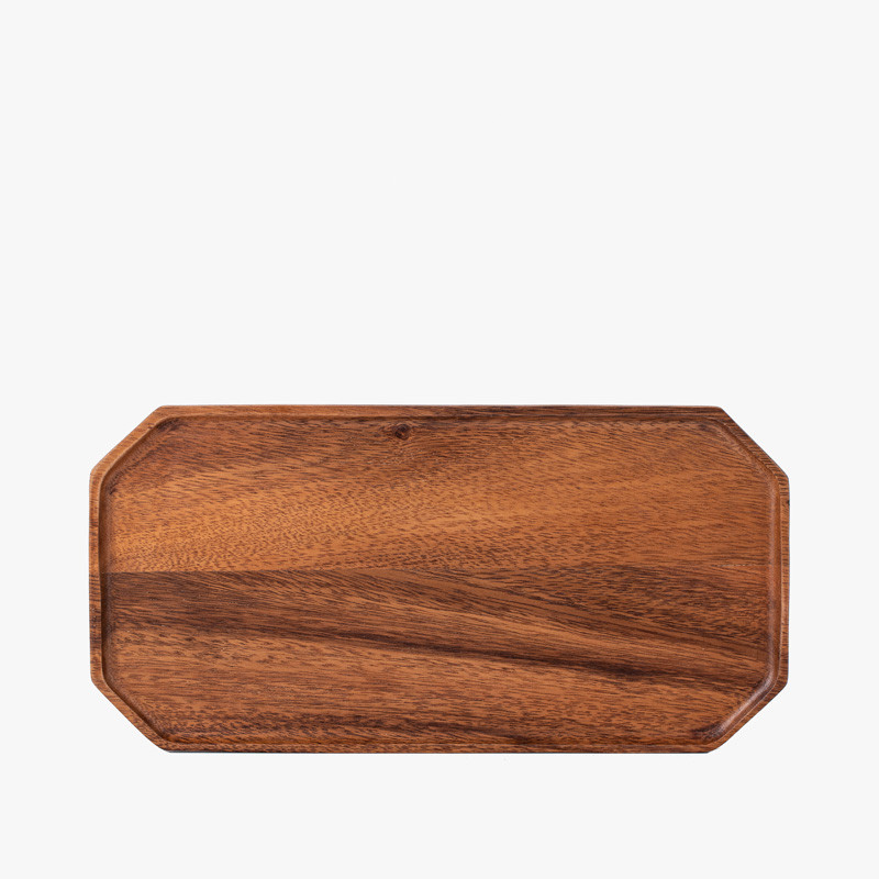 Acacia wood octagonal plate