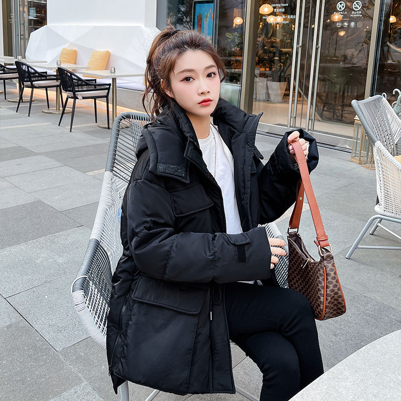 Women's Thick White Duck Waist Down Winter Popular Jacket Black - Shop at LoveMi