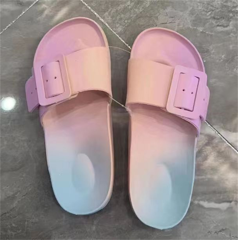 Solid Buckle Home Slippers Summer Non-slip Floor Bathroom Slipper Women Garden House Shoes — image 6 of 14