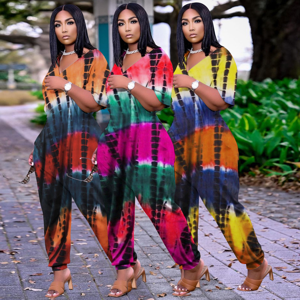 Targeted Print Loose Size Jumpsuit Women - Image 6