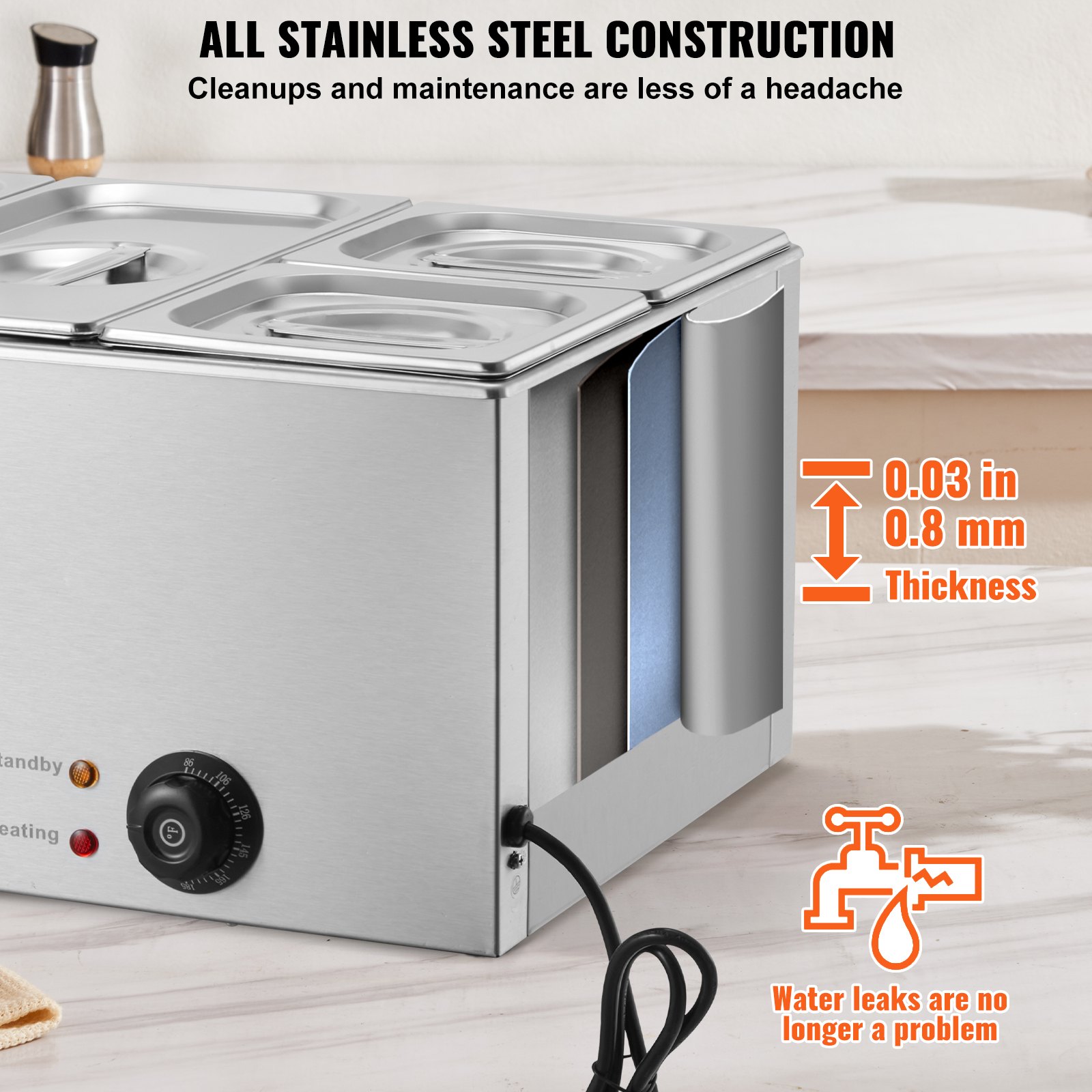 Commercial Electric Food Warmer 4 Pan Countertop Buffet 16.4QT Bain Marie thumbnail 1