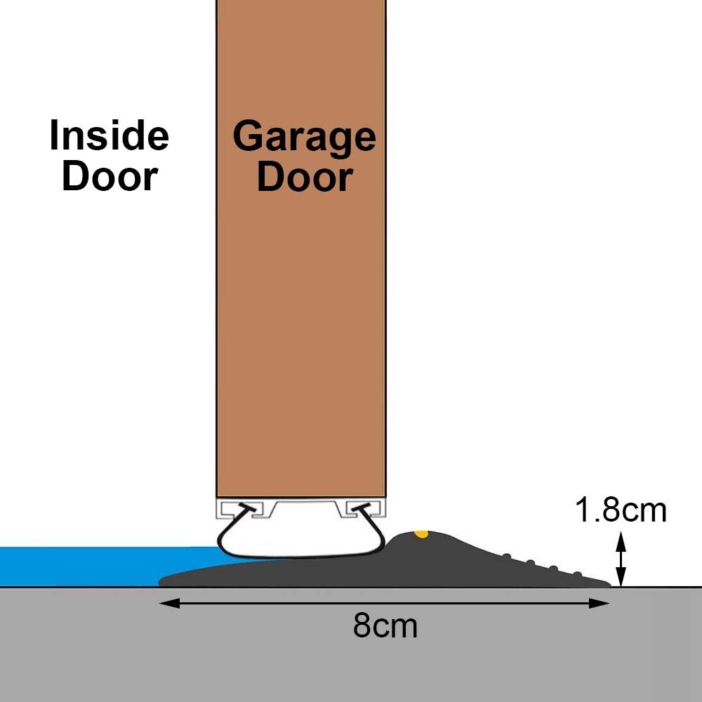 8ft Universal Seal Garage Door Floor Threshold Black Rubber Safety Strip — image 10