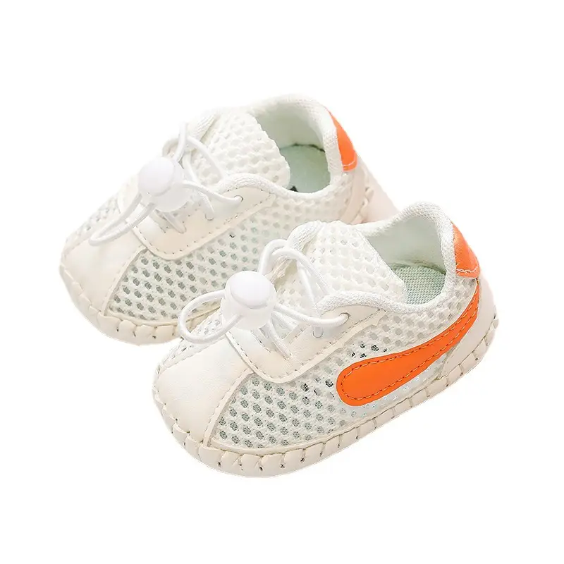 Breathable Mesh Baby Sneakers with Elastic Band Closure for Infants