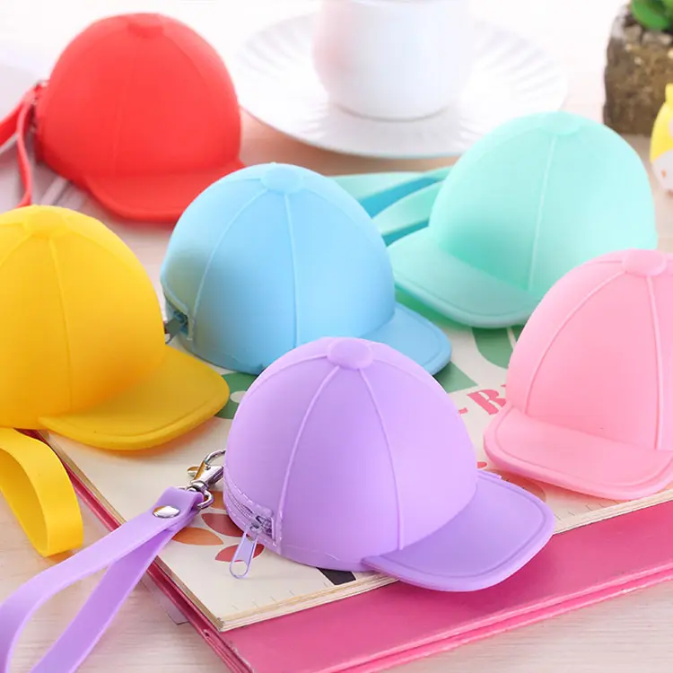 Cute Cartoon Candy Color Hat Silicone Coin