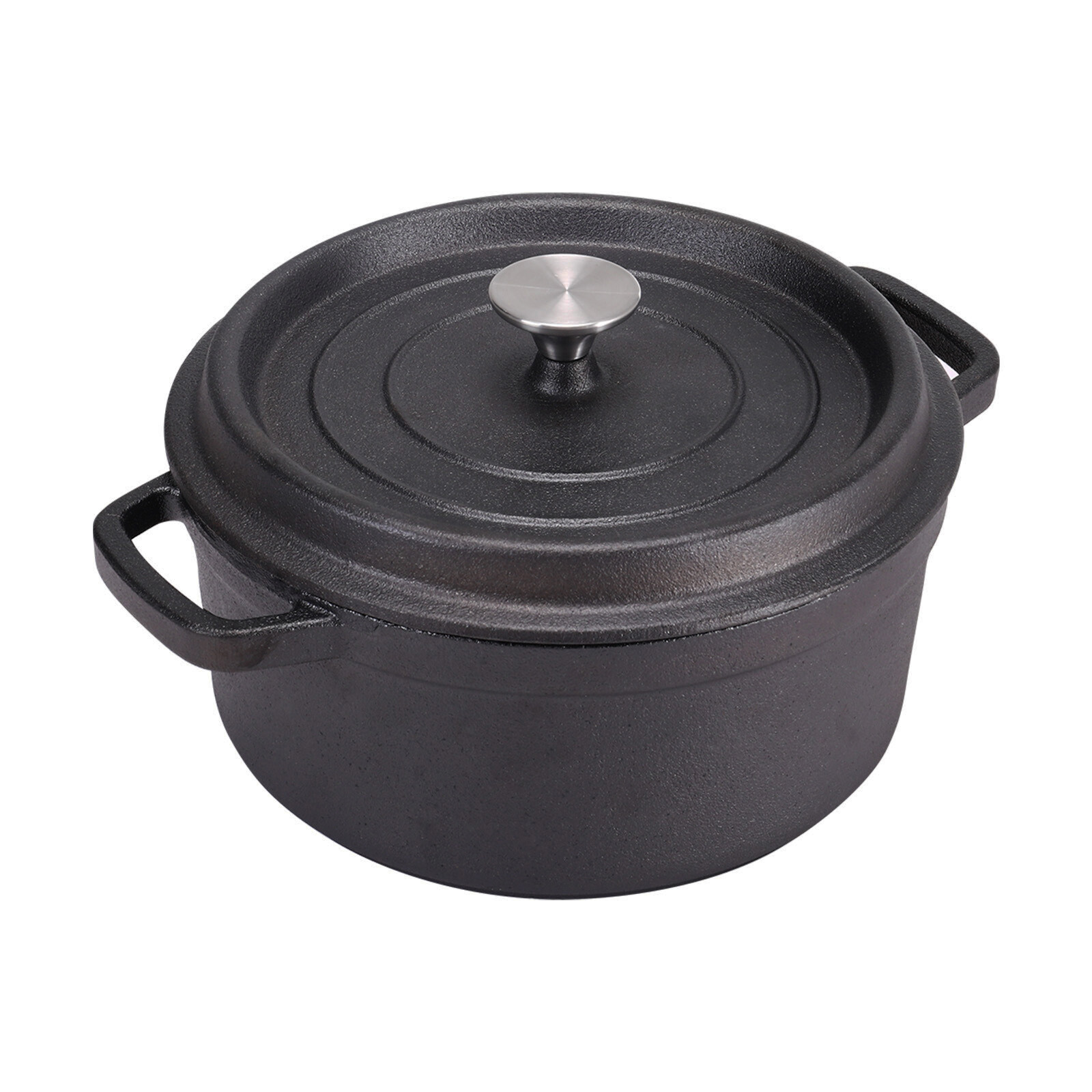 Kitchen Cast Iron Casserole Dish Pot Pan Basting Lid Stew Stock Baking Loaf — image 7