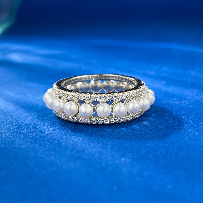 New S925 Silver Elegant Chic Pearl Ring For Women
