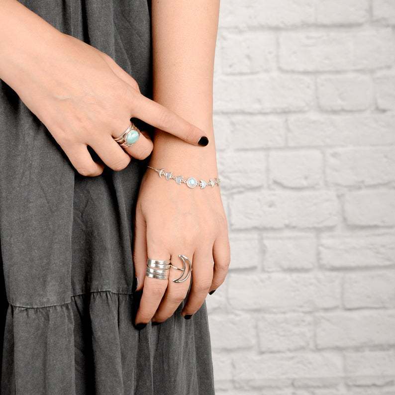 Fashion Opal Moon Phase Moonstone Bracelet