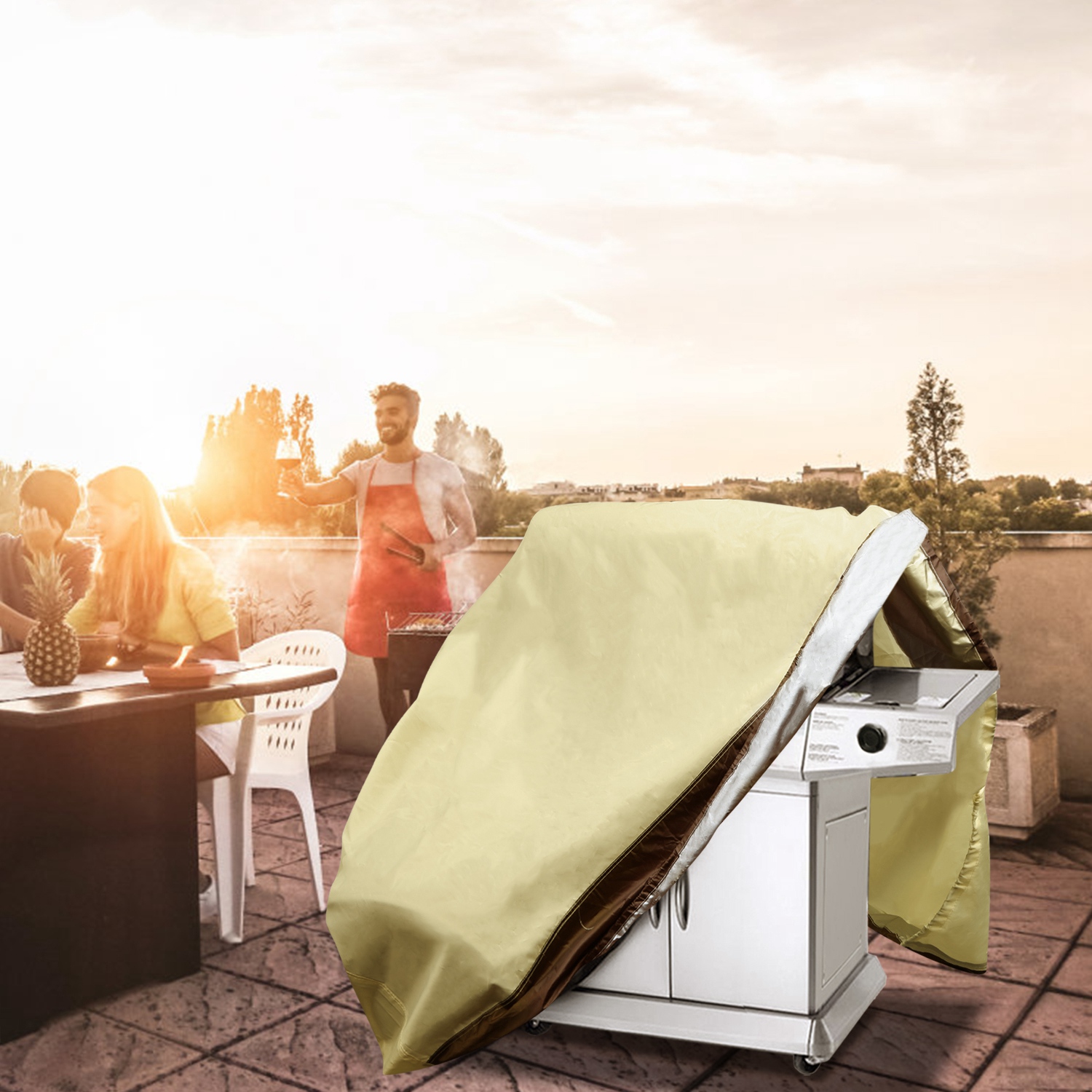 1Pc 70Inch Or 64Inch 210D Waterproof Outdoor BBQ Grill Cover Windproof Dustproof Patio Gas Grill Oven Protector Oxford Cloth Garden — foto 9