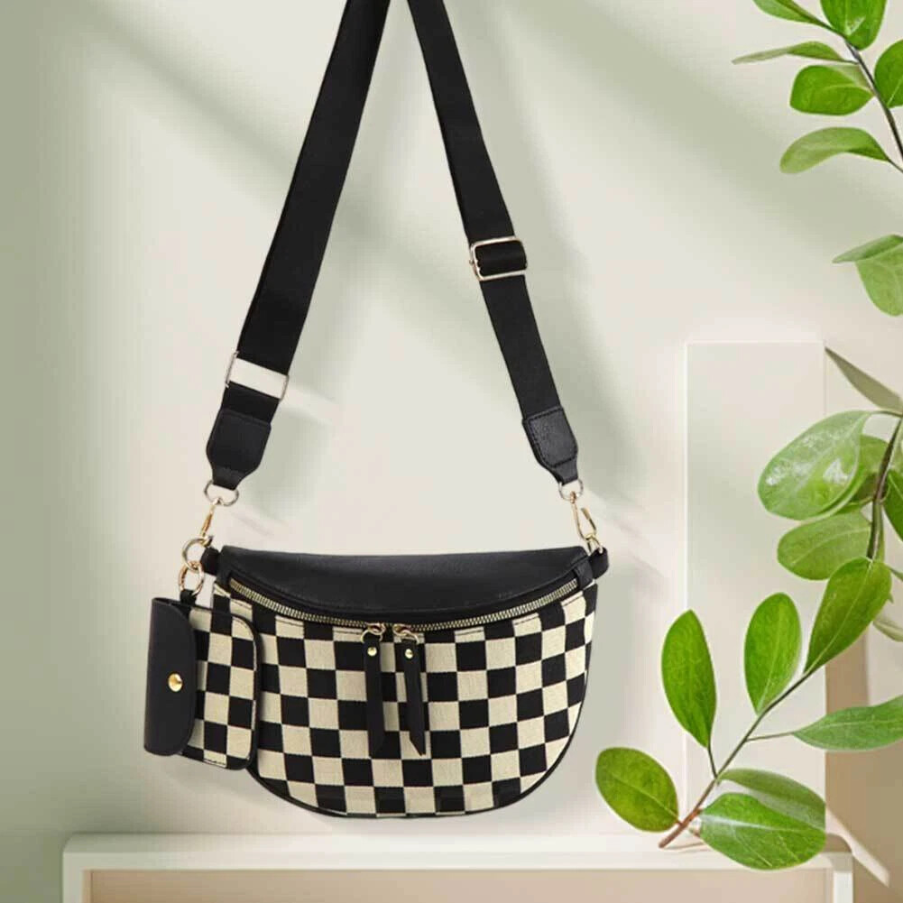 Ladies' Trendy Checkerboard Pattern Portable Bag 8