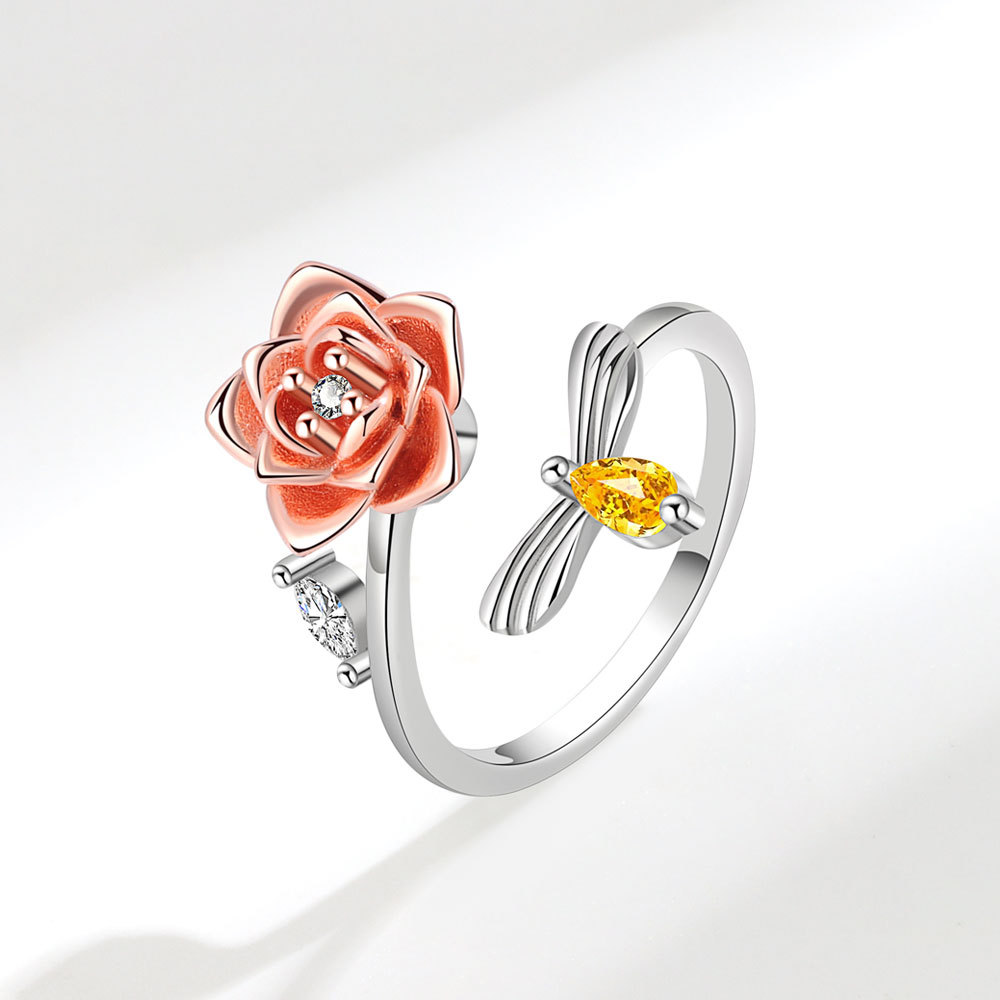 Women's Creative Fashion Rotating Flower Ring