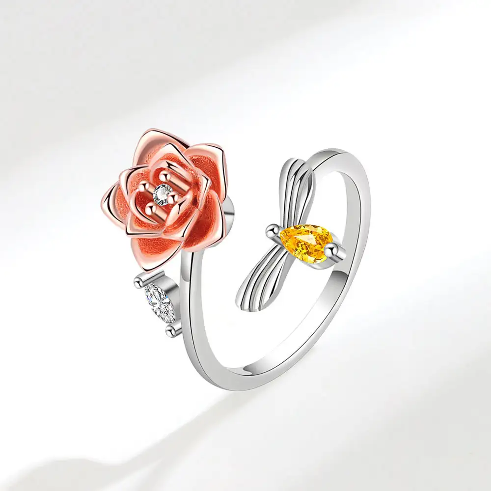 Women's Creative Fashion Rotating Flower Ring