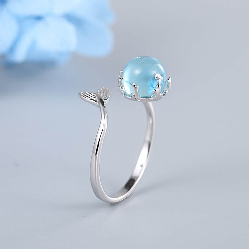 925 Sterling Silver Mermaid Foam Ring