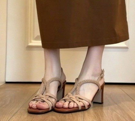 Woven Cutout Ankle Strap Sandals, picture 3 of 5
