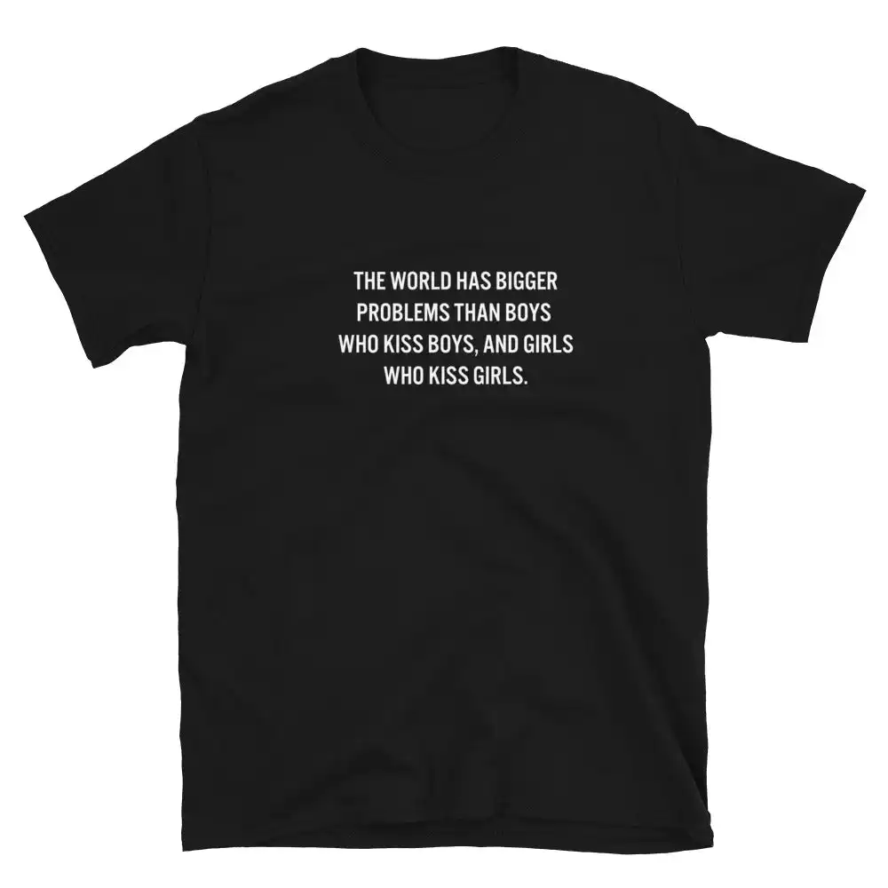 The World Has Bigger English Letters European And American Street Style Short Sleeve T-shirt