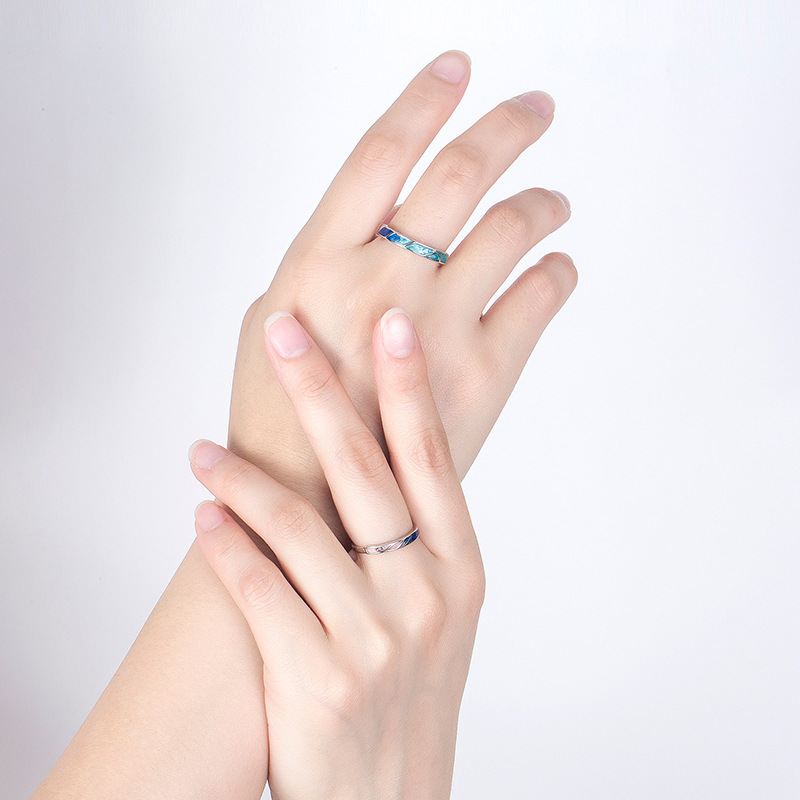 Title 5, Bague de couple Simple Sky City, Design de peti...