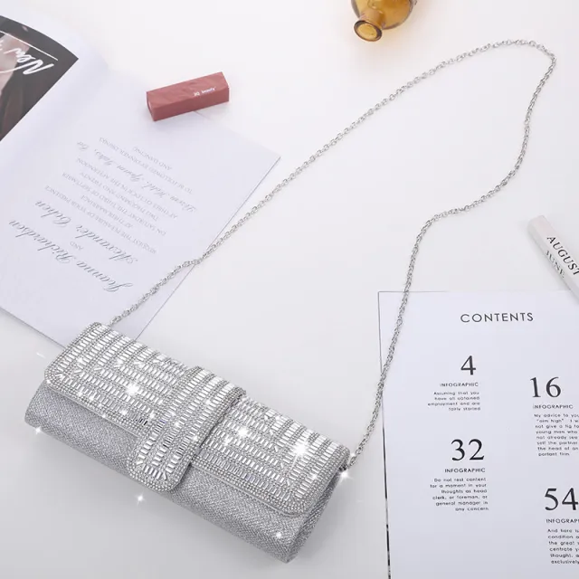 Women's One Shoulder Portable Messenger Evening Bag Silver - Shop at LoveMi