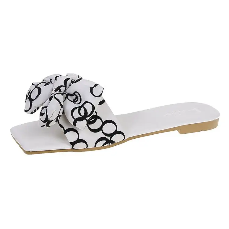 Bowknot Summer Slippers For Women Outside Wear