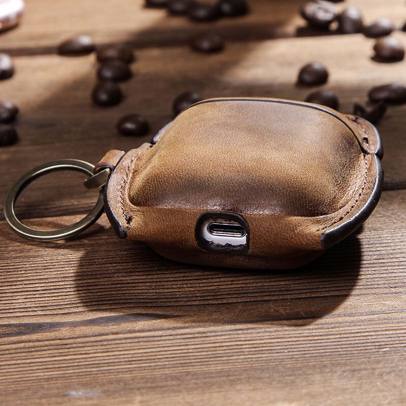 Crazy Horse Leather Case Wireless Bluetooth Headset - Image 2
