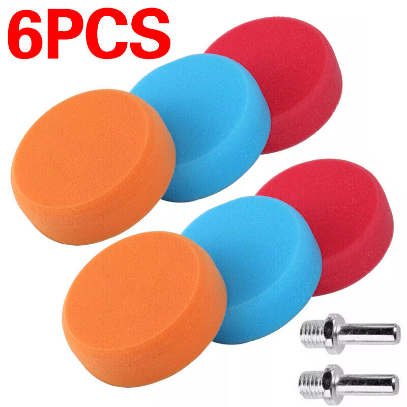 6 PACK OF 150MM VAN CAR BOAT POLISHING HEADS SPONGE MOP POLISH PADS M14 THREADS
